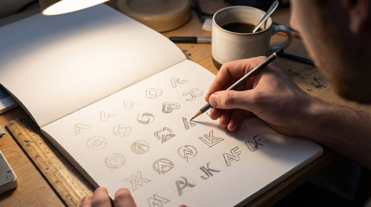 Logo design principles and sketching concepts